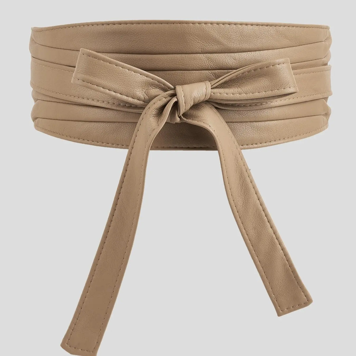 Black Faux Leather Wide Wrap Waist Belt