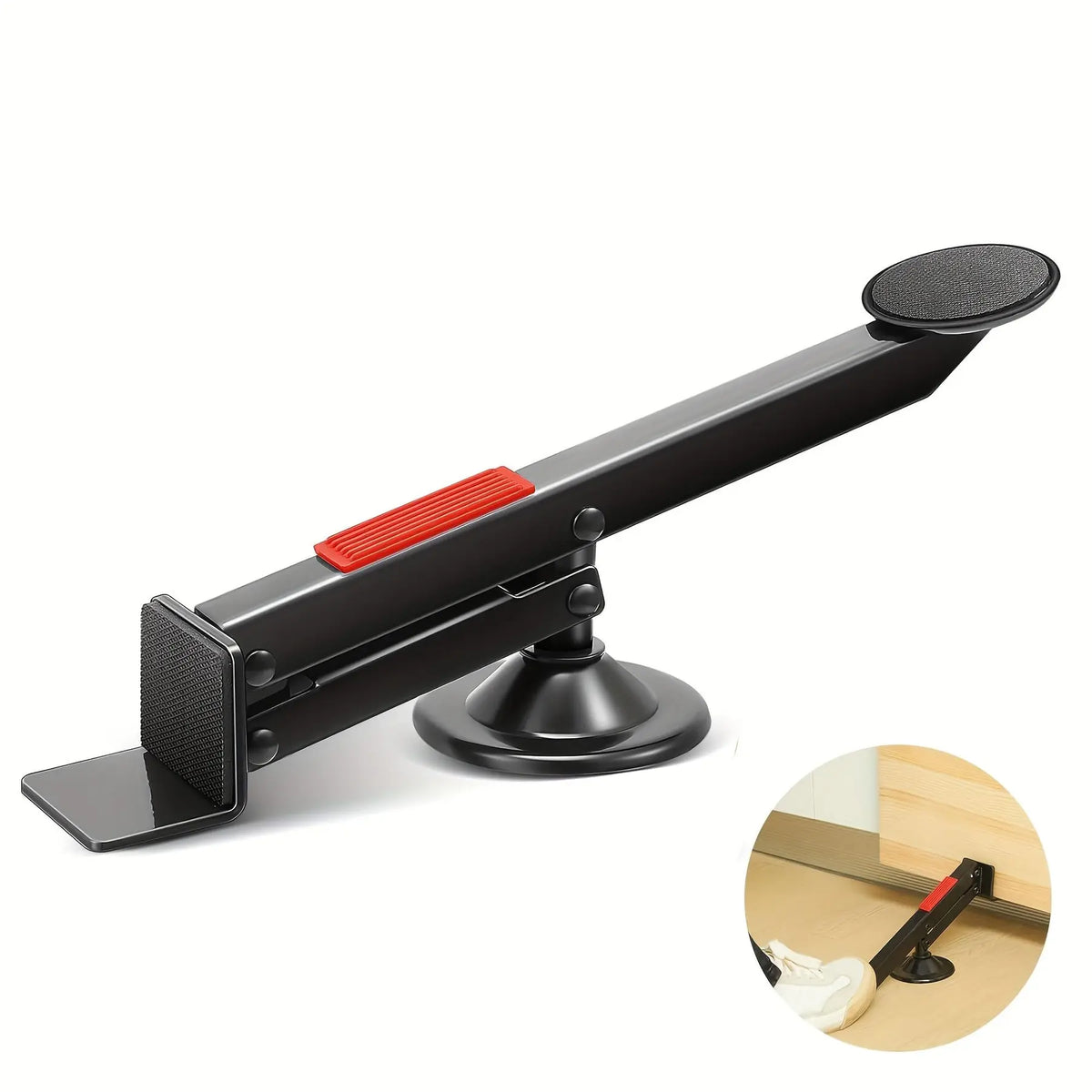 Black Steel Foot-Operated Door Lifting Tool