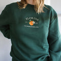 Forest Green Sweatshirt With Embroidered Orange Crest