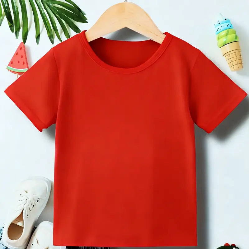 Plain White Short-Sleeve Crew Neck T-Shirt