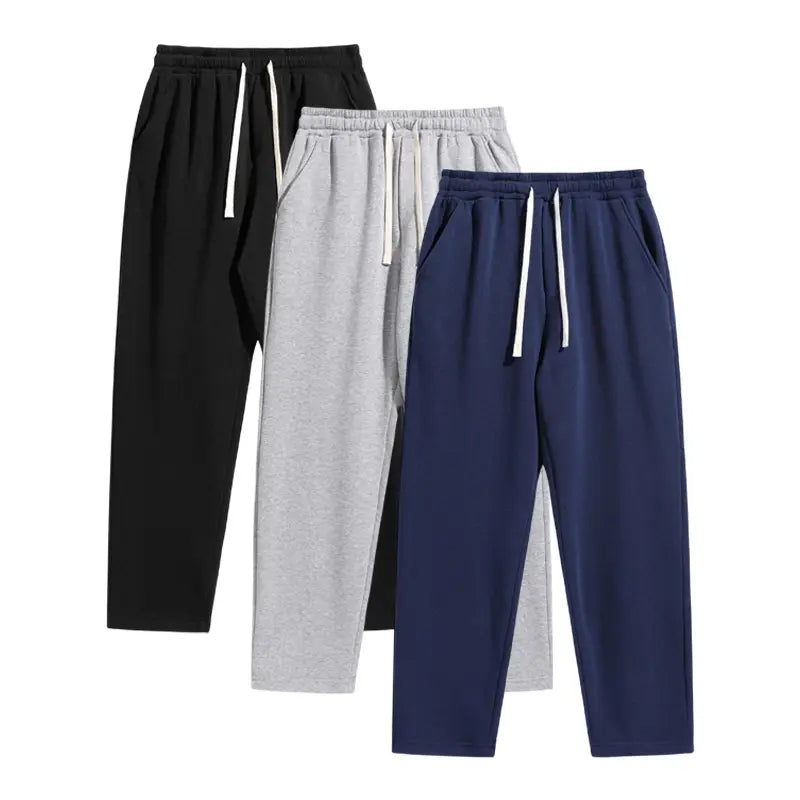 Straight-Leg Drawstring Sweatpants in Three Colours