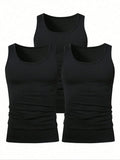 Black Scoop Neck Knit Tank Tops Three-Pack