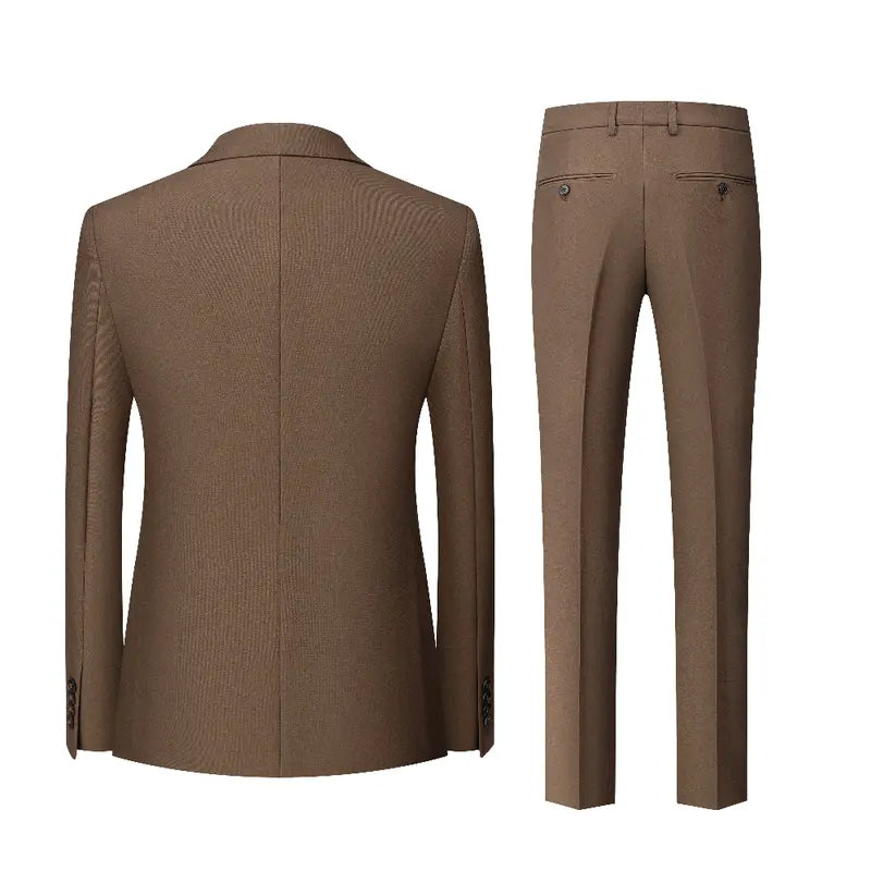 Brown Double-Breasted Blazer and Trouser Set