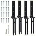 Black Metal Fence Post Repair Spike Set