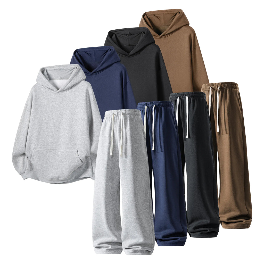 Matching Hoodie and Drawstring Sweatpants Set