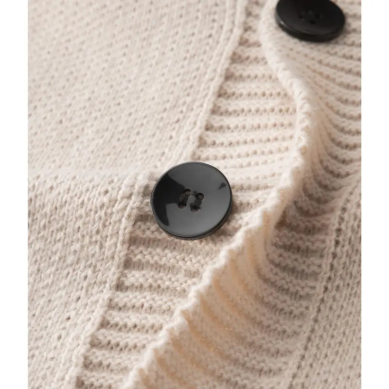 Hooded Button-Front Knit Cardigan with Pockets