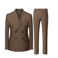Brown Double-Breasted Blazer and Trouser Set