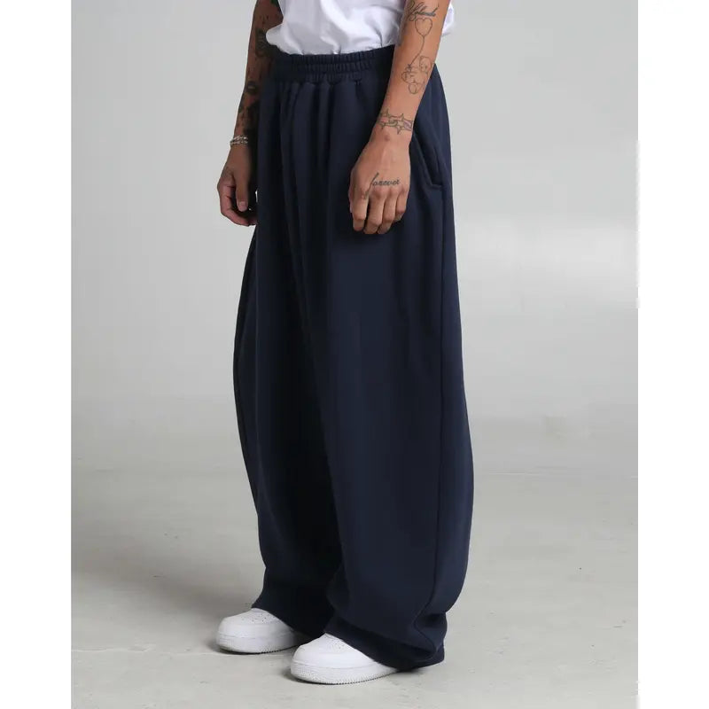 Black Wide Balloon Fleece Pants