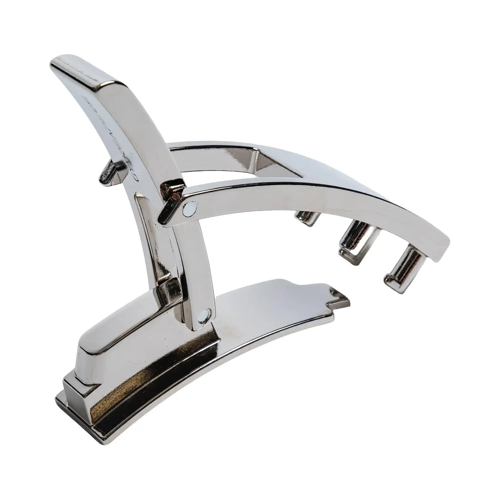 Polished Silver-Tone Metal Belt Lever Buckle