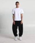 Black Fleece Sweatpants with Drawstring Waist
