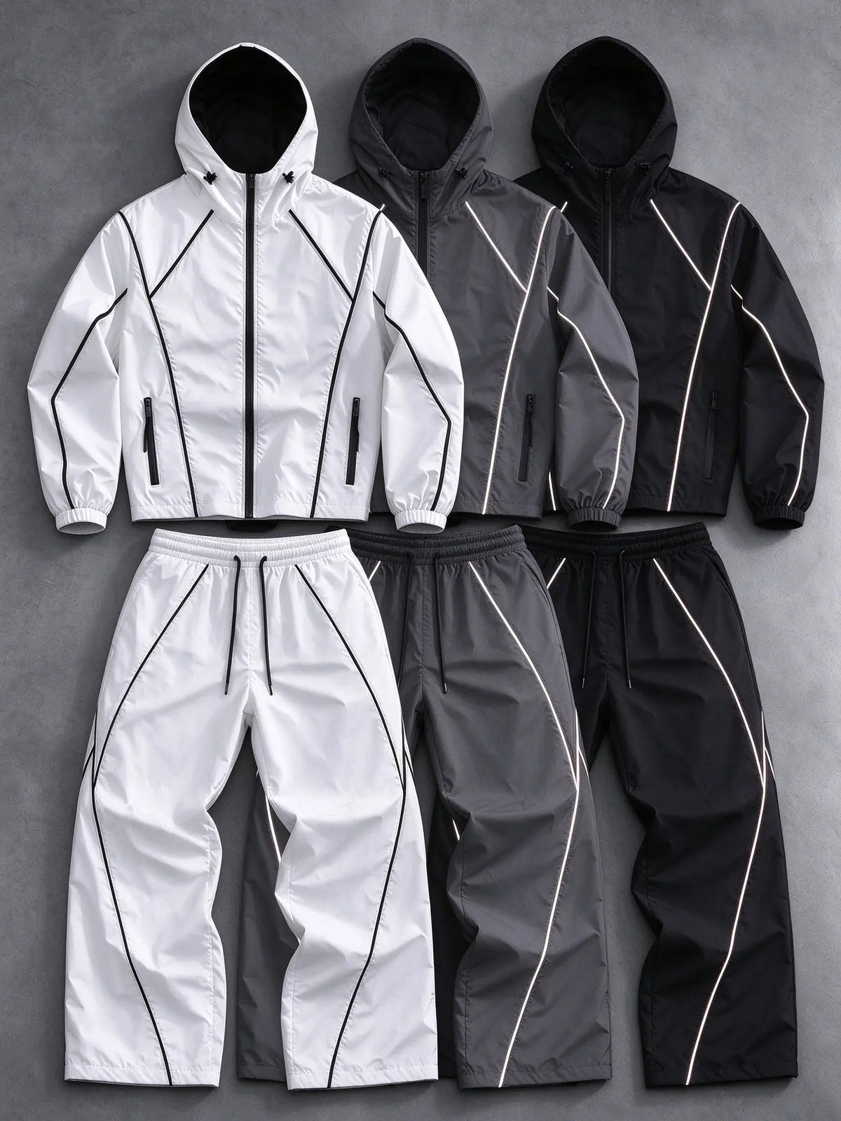 Hooded Zip Jacket and Wide Leg Pants Set