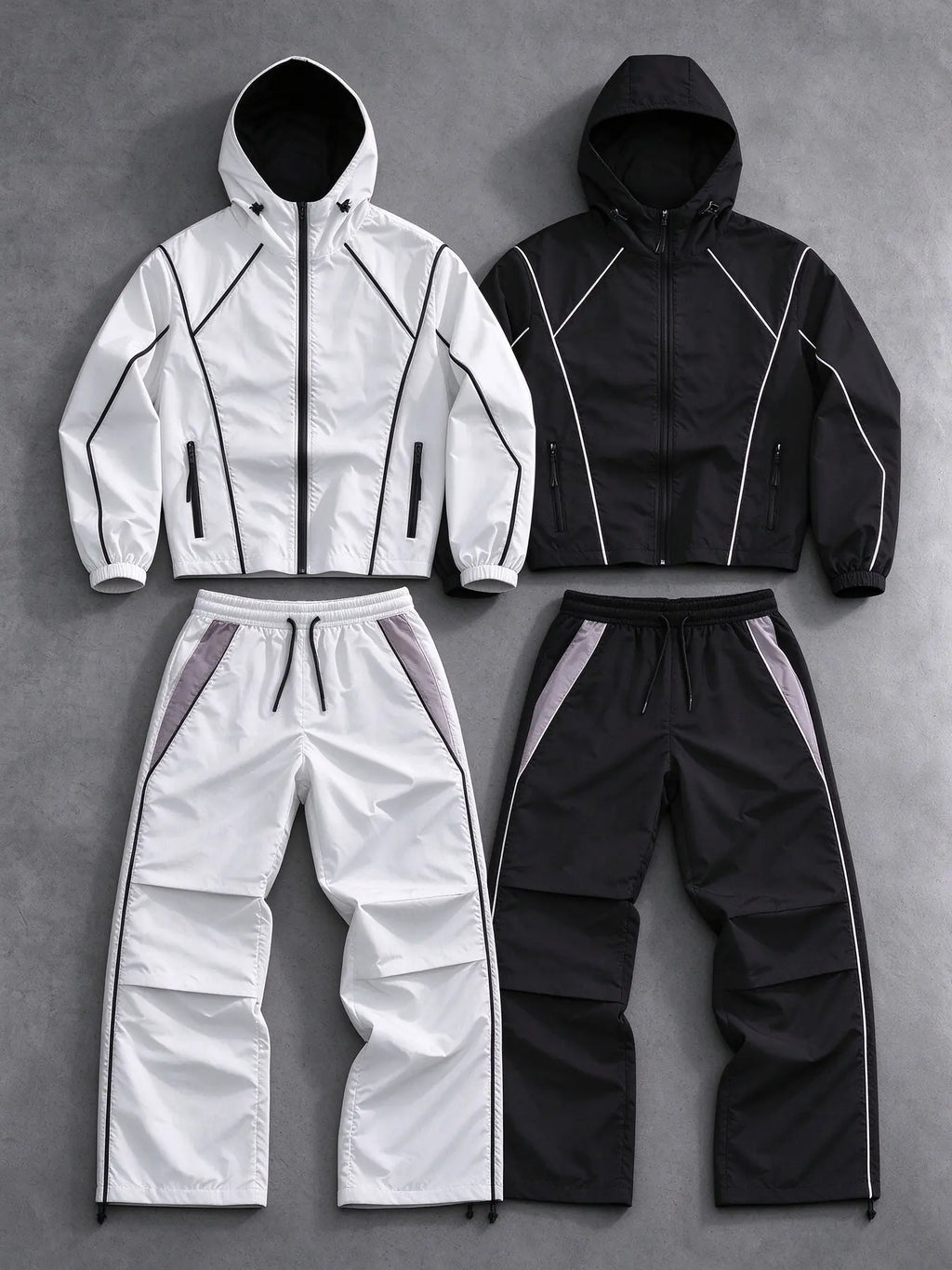 Hooded Zip Jacket and Wide Leg Pants Set
