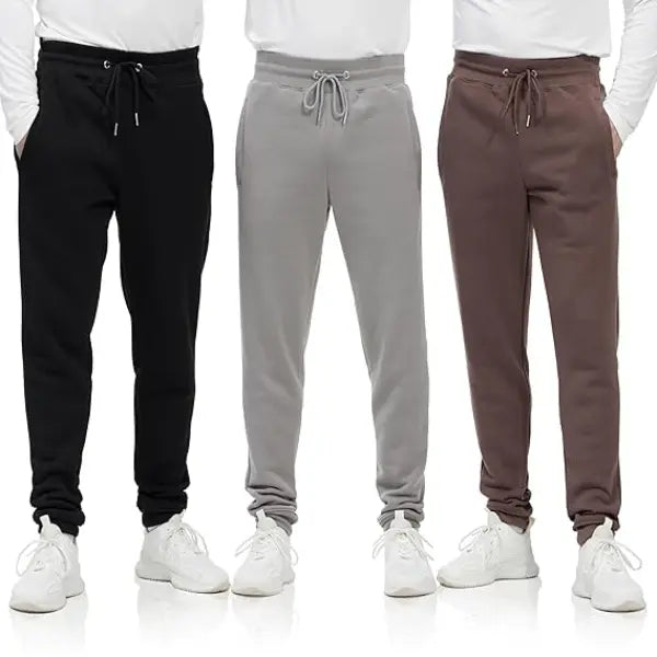 Three Pack Drawstring Fleece Jogger Pants