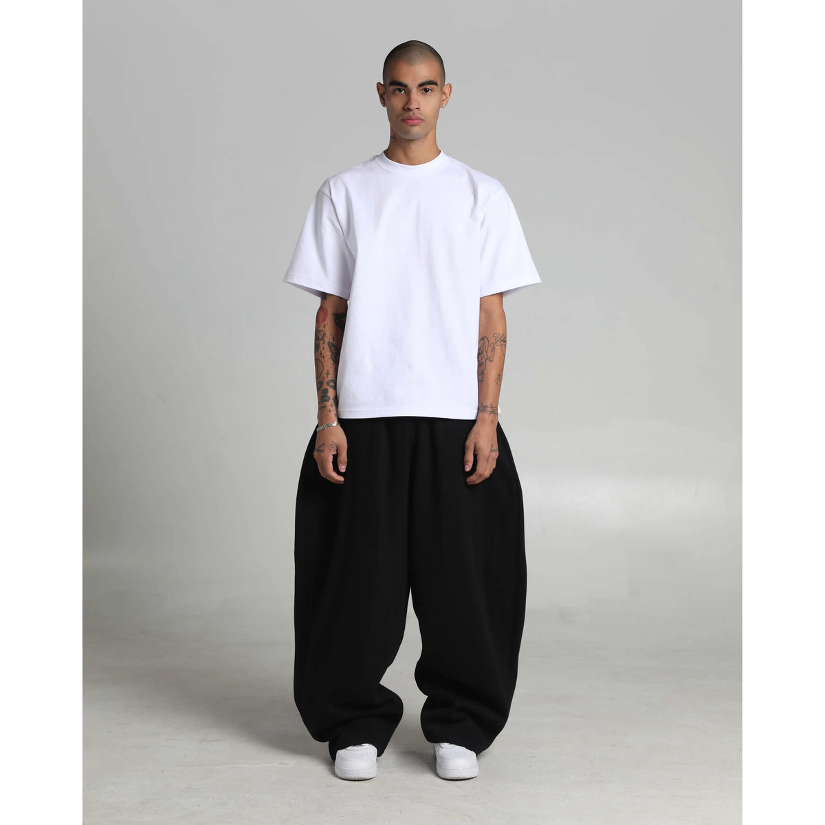 Black Wide Balloon Fleece Pants