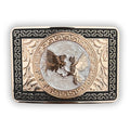 Rectangular Belt Buckle with Rooster Design