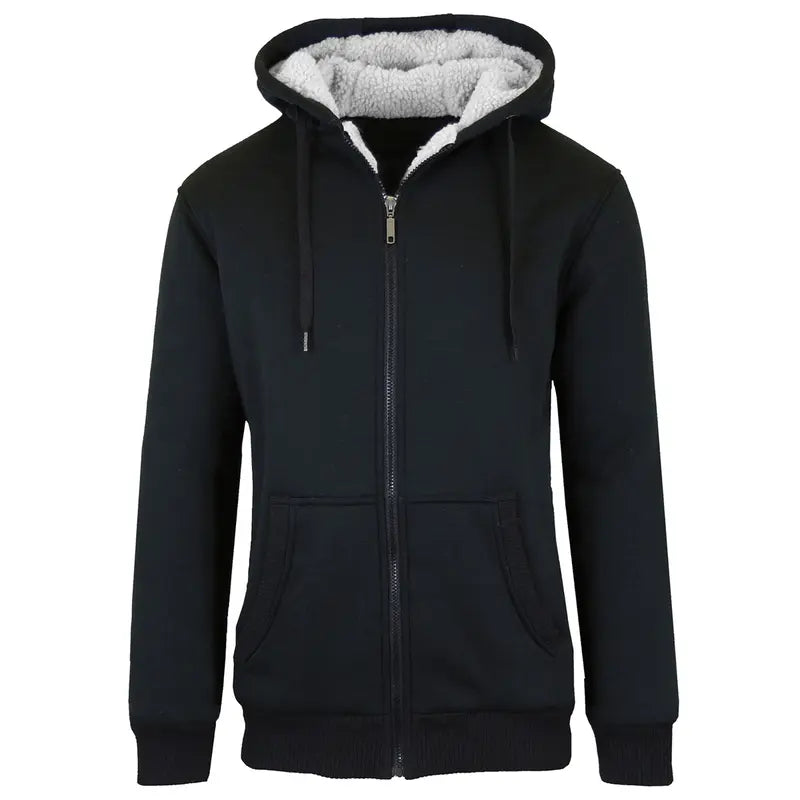 Zip-Front Hooded Sweatshirt with Fleece-Style Lining