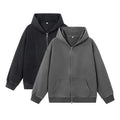 Two Washed Grey Zip-Front Hooded Jackets