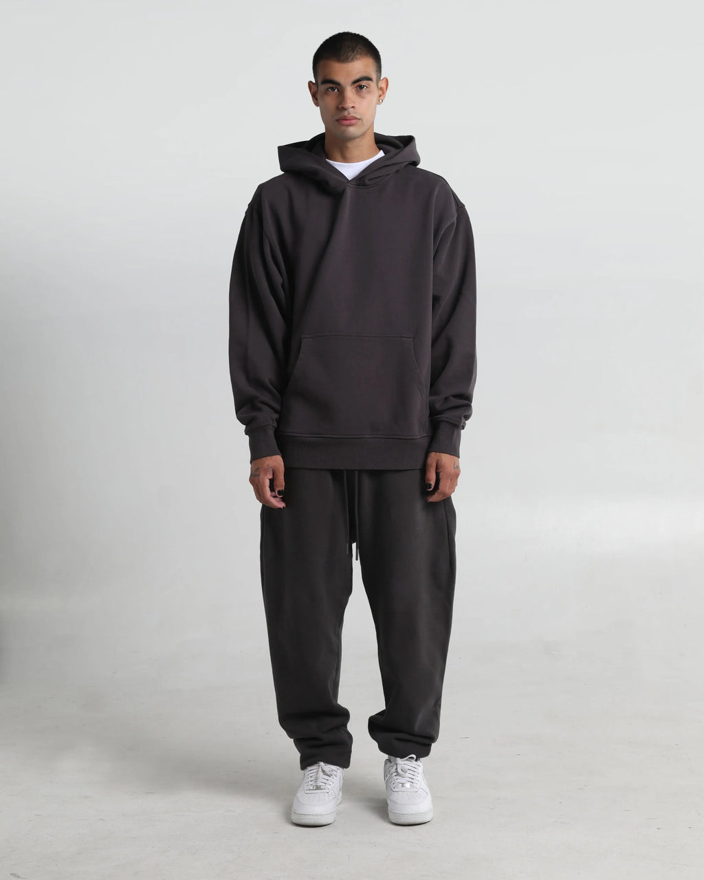 Washed Charcoal Fleece Hoodie and Jogger Set
