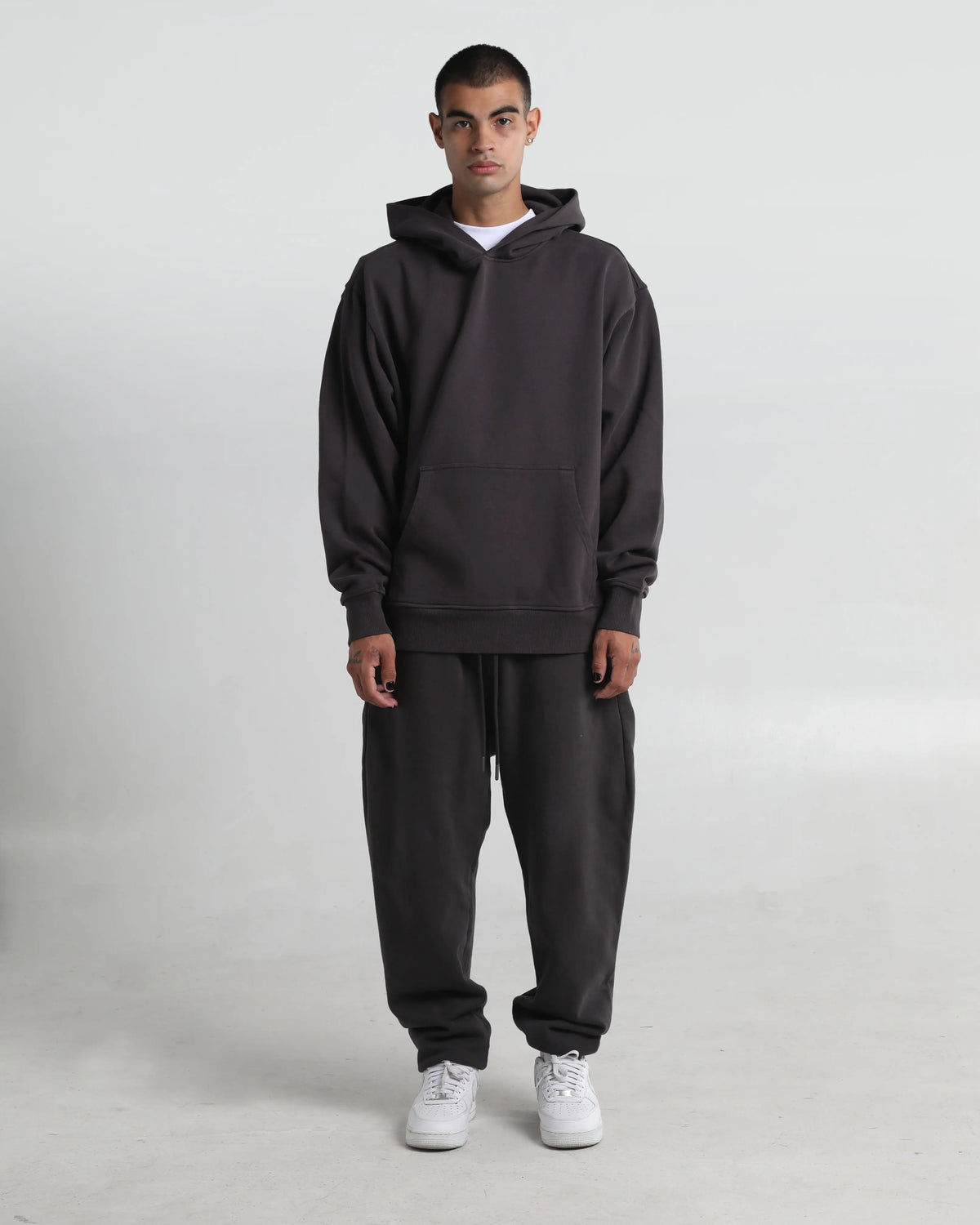 Washed Charcoal Fleece Hoodie and Jogger Set